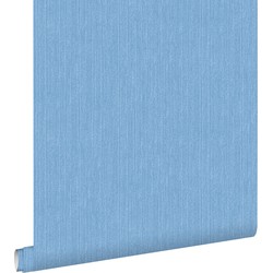 ESTAhome behang denim structuur blauw - 53 cm x 10,05 m - 148605