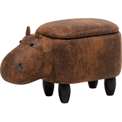 Beliani HIPPO - Dierenhocker-Bruin-Kunstleer