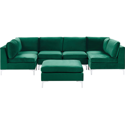 Beliani EVJA - Modulaire Sofa-Groen-Fluweel