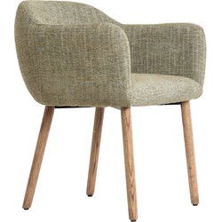 Light&living Eetkamerstoel 59,5x59x76 cm BLAINE groen+hout donker bruin