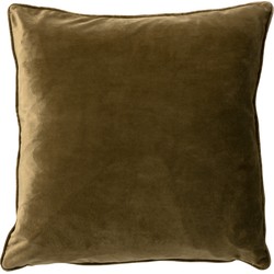 Dutch Decor FINN - Sierkussen 45x45 cm - velvet - effen kleur - Military Olive - groen - Dutch Decor