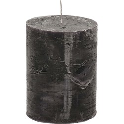 Stompkaars/cilinderkaars - zwart - 7 x 9 cm - middel rustiek model - Stompkaarsen
