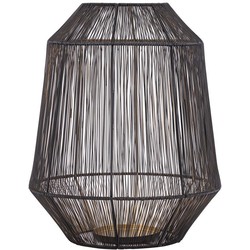 PTMD Justy Windlicht - 28 x 28 x 38 cm - Ijzer - Zwart