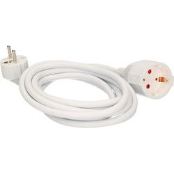 Verlengsnoer - 3 meter - randaarde - wit - 3500W - 250V - Verlengsnoeren