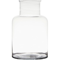Transparante home-basics vaas/vazen van glas 25 x 16 cm - Vazen