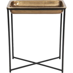 Clayre & Eef Bijzettafel  53x54x62 cm Koperkleurig Aluminium Rechthoek