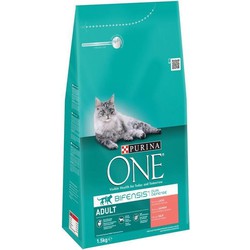 Kattenvoer one adult rijk aan zalm & volkoren granen brokjes 1,5 kg