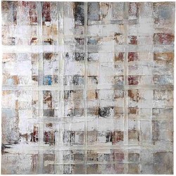 PTMD Wandpaneel Julitta - 120x4x120 cm - Canvas - Creme