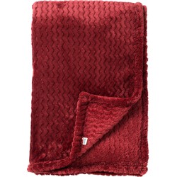 Dutch Decor MARA - Plaid 150x200 cm - superzachte deken met zigzagpatroon - Merlot - rood bordeaux - Dutch Decor