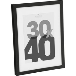 Atmosphera fotolijstje voor een foto van 30 x 40 cm - zwart - foto frame Eva - modern/strak ontwerp - Fotolijsten