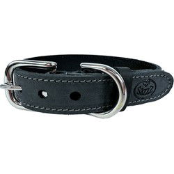 SAZZZ HALSBAND HOND NOMAD VINTAGE LEER ANTRACIET 22-28X1,5 CM