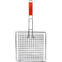 Elite BBQ/barbecue rooster - klem grill - metaal/hout - 22 x 46 x 1 cm - barbecueroosters