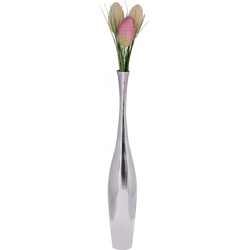 Pippa Design moderne bloemenvaas van aluminium - zilver