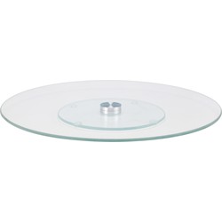 HI Taartplateau - draaibaar - D30 cm - glas - taartbord - draaitafel - Taartplateaus