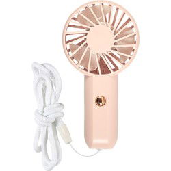 Draagbare handventilator oplaadbaar via USB – met nekkoord – Roze