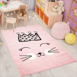 Playful Pals Kids Kinderkamer Roze vloerkleed - Queen - 80 X 150 CM