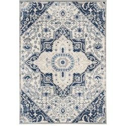 Safavieh Traditional Indoor Woven Area Rug, Brentwood Collection, BNT816, in Cream & Blue, 122 X 183 cm