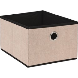 Storage Solutions Opbergmand/kastmand - karton/kunststof - 15 liter - beige - 32 x 25 x 18 cm - Opbergmanden