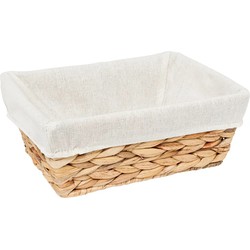 5Five Broodmandje met stof - riet/canvas - bruin - landelijke stijl - broodmand