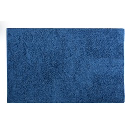 MSV Badkamerkleedje/badmat tapijt voor de vloer - donkerblauw - 40 x 60 cm - Badmatjes