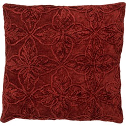 Dutch Decor AMAR - Kussenhoes 45x45 cm - 100% katoen - bloemen design - Merlot - rood - Dutch Decor