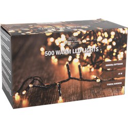 Kerstverlichting warm wit buiten 500 lampjes 1000 cm inclusief timer en dimmer - Kerstverlichting kerstboom