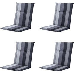 Madison -  Tuinstoelkussen Lage Rug Victoria grey - Ca. 105x50 cm - Set van 4