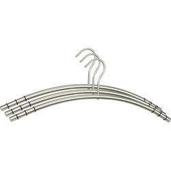 Kledinghangers - 18x stuks - zilver - roestvrij staal - 45 x 17,5 cm - Kledinghangers