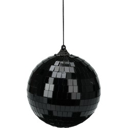 Christmas Decoration disco kerstbal - 1x - zwart - 10 cm - kunststof - Kerstbal