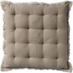 Dutch Decor BURTO - Stoelkussen van gewassen katoen Pumice Stone 40x40 cm - beige