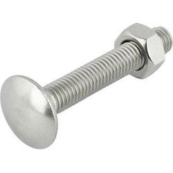 Slotbout m8x70mm rvs