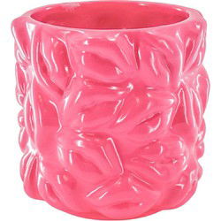 Pot - Kisses - Ceramics - Neon Pink - 11x11x11,5cm