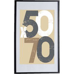 Fotolijst - zwart - hout/glas - 60x90 cm - met passe-partout - Fotolijsten