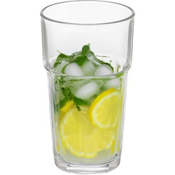 Vivalto Waterglazen/drinkglazen - 6x - transparant - kristalglas - stapelbaar - 370 ml - Drinkglazen