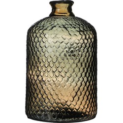 Natural Living Bloemenvaas Scubs Bottle - brons/bruin geschubt transparant - glas - D18 x H31 cm - Vazen