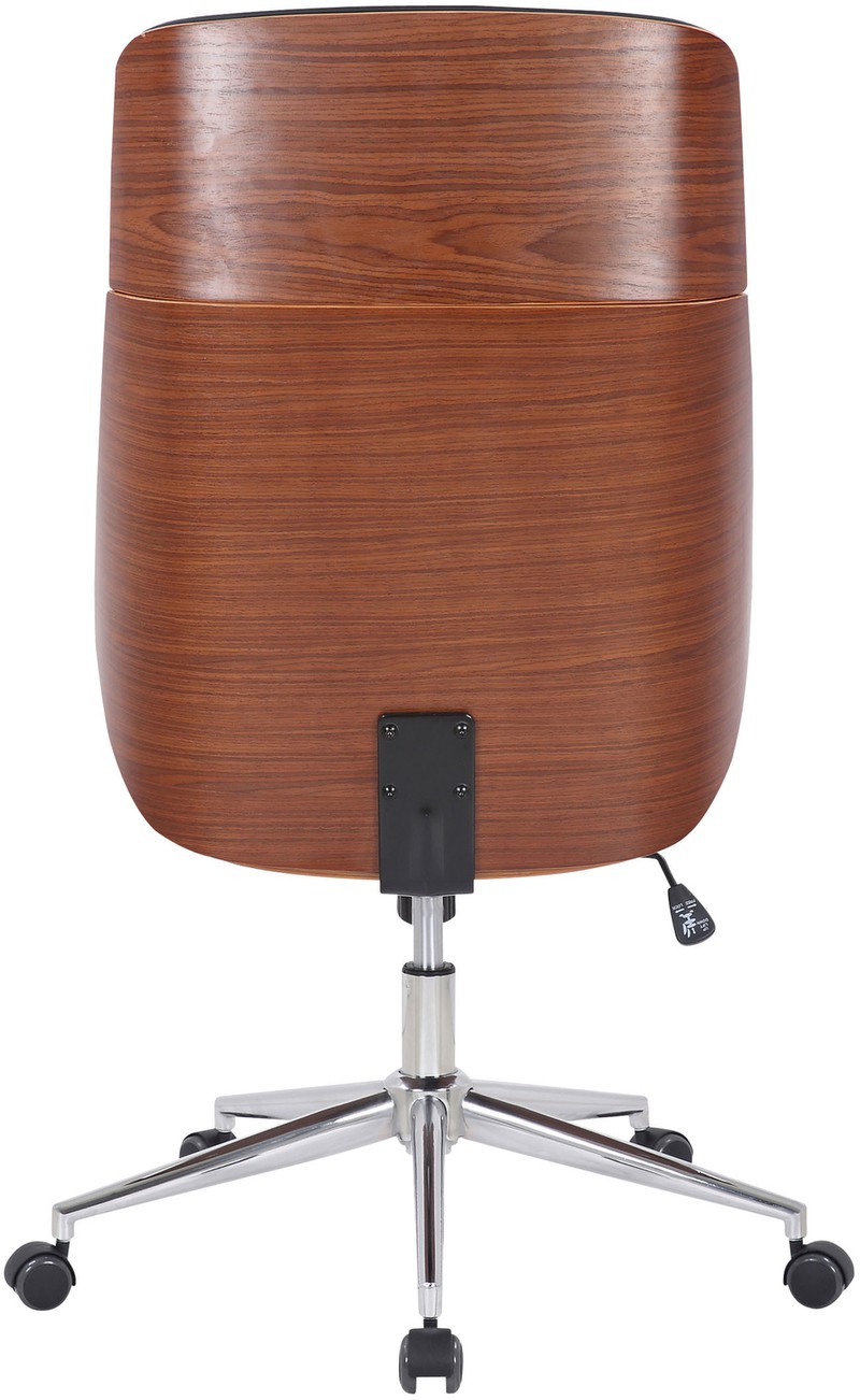 Bureaustoel - Kantoorstoel - Design - In hoogte verstelbaar - Hout - Wit/donkerbruin - 66x58x118 cm - 