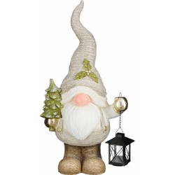 House of Seasons Kerstversiering Gnome - 27x18x51 cm - Licht Grijs