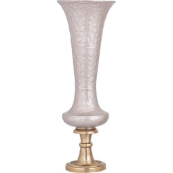 PTMD Bloempot Lysse - 28x28x79 cm - Aluminium - Champagne
