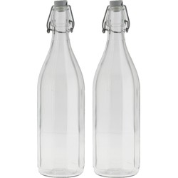 Bormioli rocco set van 2x stuks weckflessen transparant beugeldop glas van 1 liter - Weckpotten