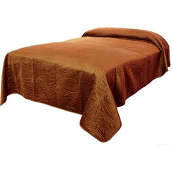 Unique Living - Bedsprei Veronica 220x220cm leather brown