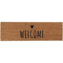 Clayre & Eef Deurmat 75x22 cm Bruin Kokosvezel PVC WELCOME