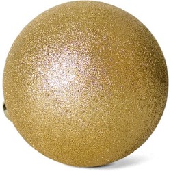Gerimport Kerstbal - kunststof - goud - glitters - D20 cm - Kerstbal
