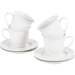 ELDERBERRY - Kop en schotel set van 4 - Wit - Porselein