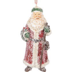 Clayre & Eef Kersthanger Kerstman Rood Kunststof