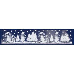 1x stuks velletjes kerst raamstickers sneeuw landschap 12,5 x 58,5 cm - Feeststickers