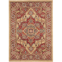 Safavieh Traditional Indoor Woven Area Rug, Mahal Collection, MAH698, in Red & Natural, 91 X 152 cm