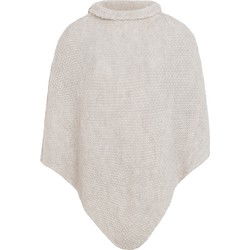 Knit Factory Coco Gebreide Poncho - Beige - One Size