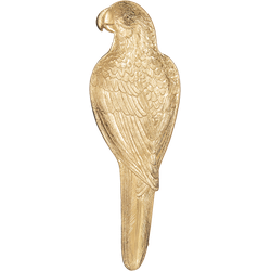 Clayre & Eef - dienblad vogel 10*2*32 cm - goudkleurig - polyresin - papegaai - 6PR2550