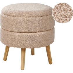 Beliani OKATON - Hocker-Beige-Bouclé