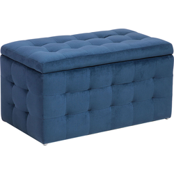 MICHIGAN - Ottomaan - Donkerblauw - Fluweel